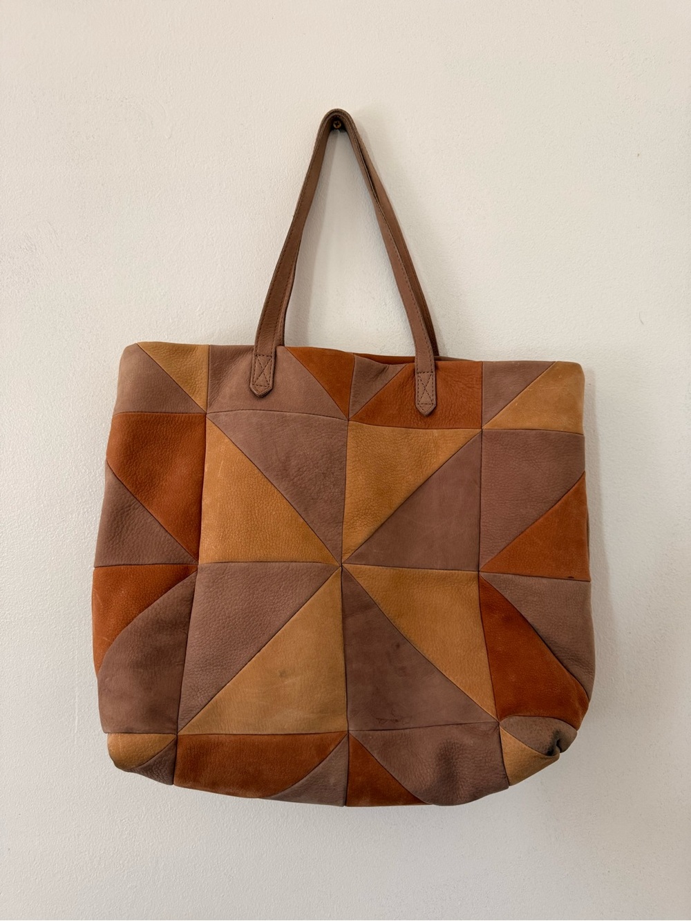 Madewell Leather Patchwork Transport Tote.